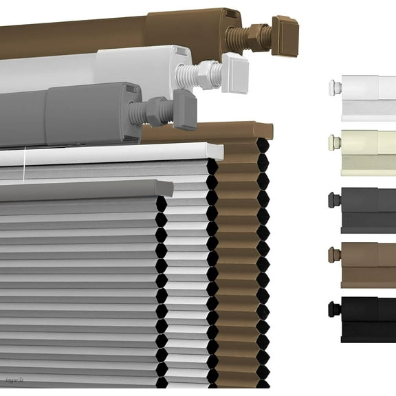 No Drill No Tools Cellular Shades Top Down Bottom Up Honeycomb Blinds Blackout Cordless Window Blinds Easy to Install Cellular Shade for Windows,Blackout Light Gray,32.5" W x 48" H