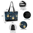 thumbnail image 2 of FORMRS Canvas Laptop Tote Bag for Women with 15.6" Computer Compartments Shoulder Handbag, Blue Fireflies Pattern, 2 of 7