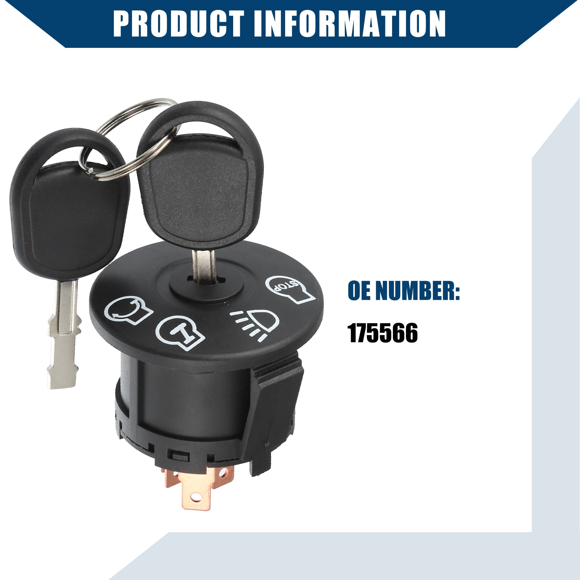 Unique Bargains No.175566 Ignition Switch Starter with Keys for Riding Lawn Mower Tractor