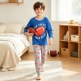 thumbnail image 2 of FEDPOP Boys Football Graphic Pajamas 2-Piece Long Sleeve Cotton Sleepwear Set Size 2T, 2 of 7
