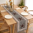 thumbnail image 3 of Farm Plaid Table Runner - 60 Inch Long, Kitchen Dining Table Runner Dresser Scarves, West Texas Star Rustic Farmhouse Black Brown Farmhouse Decor for Coffee Tables Wedding Party Banquet, 3 of 8