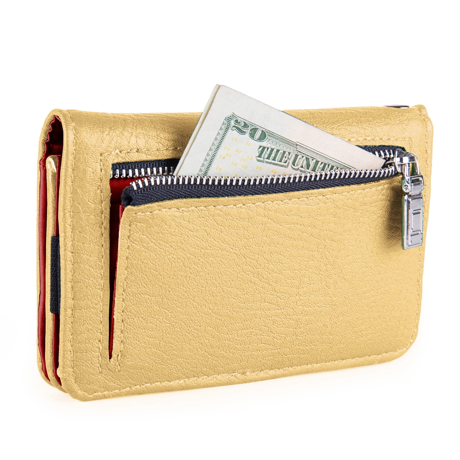 Women Clutch Wristlet Wallet Case with Phone Compartment (Beige)