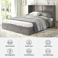 thumbnail image 2 of ZAFLY Murphy Bed with Trifold Foam Mattress, Cabinet Bed with USB Charging Station, Cabinet Chest Bed for Living Room/Bedroom (Grey), 2 of 7
