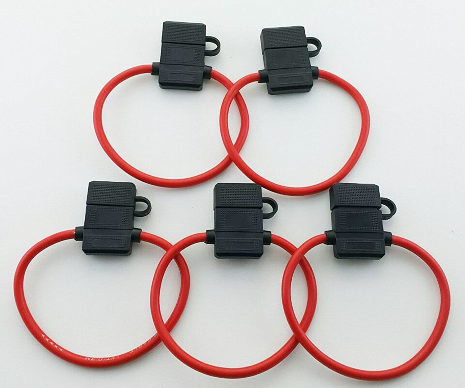 10 PACK 18 GAUGE ATC FUSE HOLDER IN-LINE AWG WIRE COPPER 12 VOLT WITH COVER 