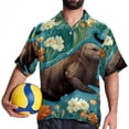 thumbnail image 4 of Platypus Men's Poplin Casual Printed Button Down Short Sleeve Summer Beach Shirts Unisex, 4 of 6