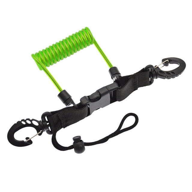 Wosthever Linternas de buceo Cable de seguridad en antipérdida Herramienta de emergencia con hebilla de liberación rápida Correa de Deportes acuáticos Verde transparente