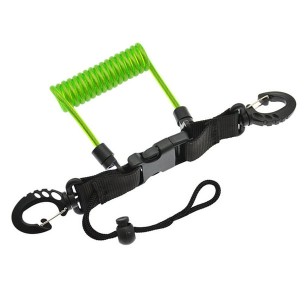 Sonducket Linternas de buceo Cable de seguridad en antipérdida Herramienta de emergencia con hebilla de liberación rápida Correa de Deportes acuáticos Verde transparente
