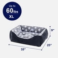 thumbnail image 3 of Washable Large Dog Beds for Medium Sized Dogs, Rectangle Pet Beds with Anti Slip Bottom, Cat Beds, Gray, 35"x25"x9", 3 of 9