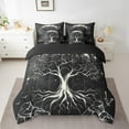 thumbnail image 2 of Tree of Life Comforter Set 7 Piece Bed in a Bag Twin,Exotic Gothic Bedding Sets Black and White Sheet Set with Comforter Goth Moon Galaxy Stars Room Decor, 2 of 6
