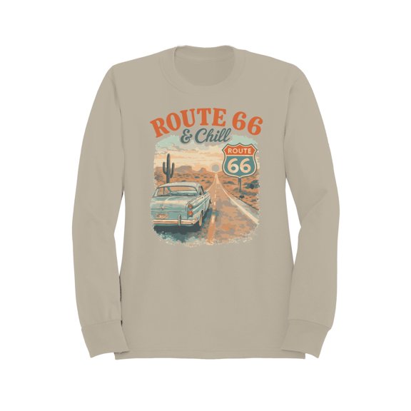 Route 66 & Chill Vintage Vibe Graphic Women's Sand Sweatshirt