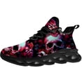 thumbnail image 3 of Uminder Womens Fashion Sneakers Flower Skull Sneakers Black Shoes Size 10, 3 of 5