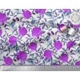 thumbnail image 3 of Soimoi Toile de Popeline de Coton Feuilles & Fleurs Roses Imprimés par Yard 56 Pouces de Large, 3 of 3