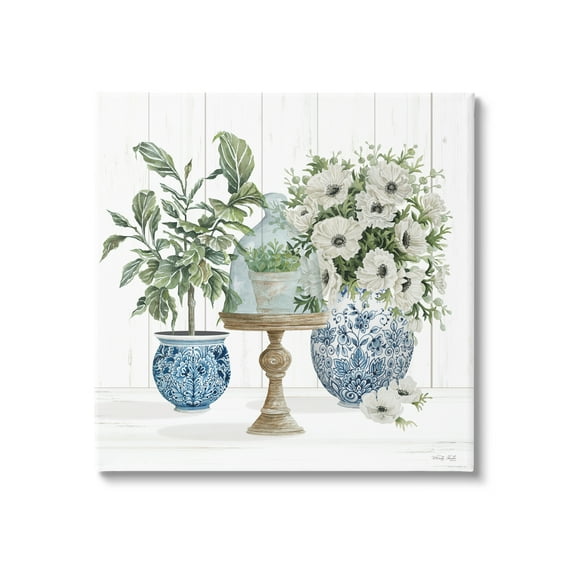 Stupell Farmhouse Blooms Anemone Flowers Botanical & Floral Painting Gallery Wrapped Canvas Print Wall Art