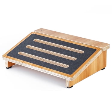 StrongTek Ergonomic Wooden Footstool, Non-Slip Foot Stool, 4" High for Home and Office, 300 lbs Capacity