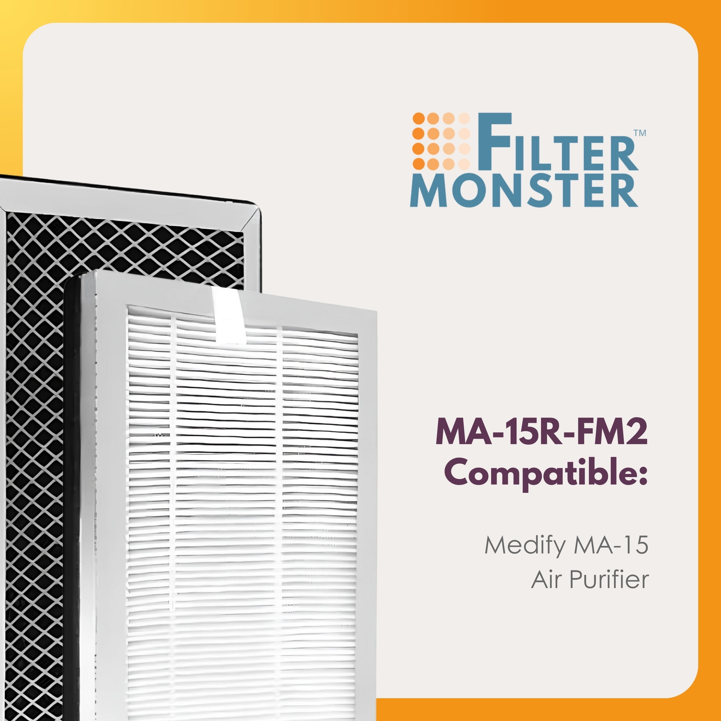 Filter-Monster Filter Bundle Compatible with Medify MA-15 Air Purifier, 4 HEPA Filter Pack