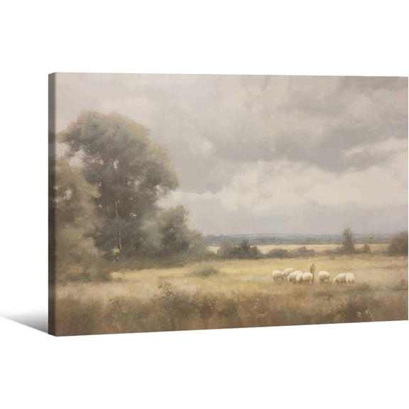 WFSposter-The Lord Is My Shepherd Wall Art Psalm 23 Bible Poster Vintage Landscape Canvas Paintingd Minimalist Jesus Wall Decor for Living Room Bedroom Dorm