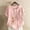 Pink, variant on Sakmal Summer Tops for Women Short Sleeve Crew Neck Cotton Linen Button Floral T-Shirts Plus Size Ladies Shirts