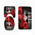 thumbnail image 4 of Shower Curtains Set Bathroom Curtain Toilet Seat Cover Bath Mat Carpet 3D Wine Glass Rose Digital Print Valentines Day Gift, 4 of 6