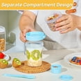 thumbnail image 5 of 4 Pack 27oz Yogurt Parfait Cups with Lids and Spoons, Overnight Oats Containers, Reusable Topping Compartment for Breakfast with Yogurt, Cereal or Oatmeal On-the-Go, 5 of 8