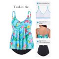 thumbnail image 2 of RELLECIGA Women's Plus Size Swimsuit Set V Neck Tankini Top with High Waisted Full Coverage Bottom Two Piece Bathing Suit Turquoise Floral Plus Size XXXL, 2 of 9