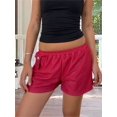 thumbnail image 4 of Rdhnmea Women’s Wide Leg Mesh Shorts Casual Elastic Waist Flap Pocket Shorts, 4 of 9