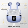 thumbnail image 2 of Wireless Earbuds Bluetooth Noise Cancelling Ear Buds for iPhone Android Sports Workout, 46H Playtime, Microphone Deep Bass Stereo, LED Display, Waterproof in Ear Earphone, Light Blue, 2 of 8