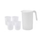 thumbnail image 1 of Jarra de agua de gran capacidad y 4 tazas, ligera, resistente al calor de -20  degreeC a blanco, 1 of 9