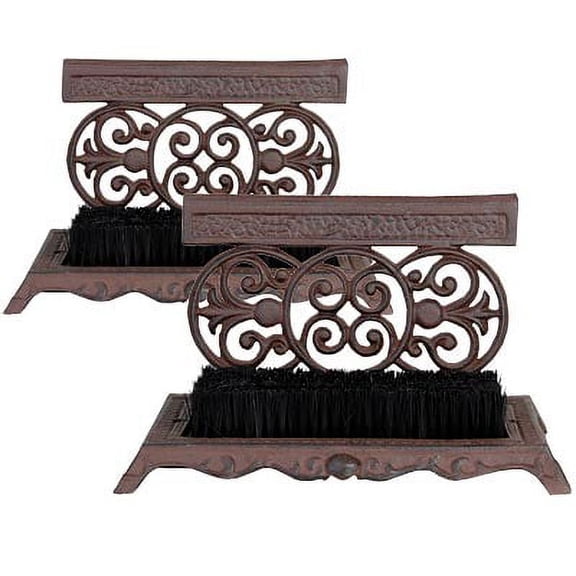 Esschert Design USA LH53 Cast Iron Shoe Scraper with Brush