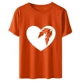 thumbnail image 3 of Blusa para adultos Camisa naranja Camiseta con cuello redondo para el día Camiseta de manga corta con estampado de verano para hombres y mujeres Pompotops hfajkhk137817, 3 of 6