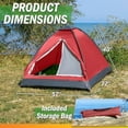 thumbnail image 2 of 2 Person Outdoors Camping Tent with Rain Fly and Carrying Bag - Lightweight Outdoor Pop Up Tents for Camping Essentials, Music Festivals, Backpacking, Hiking, or Beach Shelter by  Outdoors, 2 of 8