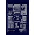 thumbnail image 2 of Buhlmann, J. 17x24 White Modern Wood Framed Museum Art Print Titled - Roman Barrel Vaults (Blueprint), 2 of 4