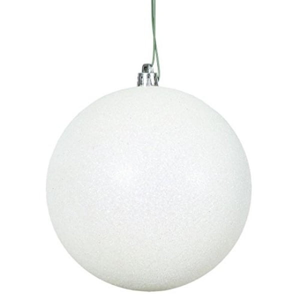 Vickerman 12" Boule de Paillettes Blanche Ornement de Noël