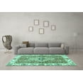thumbnail image 3 of Ahgly Company Machine Washable Indoor Rectangle Abstract Turquoise Blue Modern Area Rugs, 8' x 12', 3 of 4