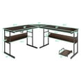 thumbnail image 2 of Gymax L-Shaped Computer Desk Drafting Table Workstation w/ Tiltable Tabletop Espresso, 2 of 10