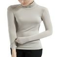 thumbnail image 1 of Hauts de Base Chauds en Modal pour Femmes Coupe Ajustée Col Roulé Simulé Manches Longues Couches de Base Chandails Thermiques, 1 of 6