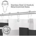 thumbnail image 5 of Stall Small Shower Curtain Half Size 36" Wx72 L,Black Bath Curtain for Bathroom Bath Decor Waterproof Washable Waffle Cloth Fabric Spa Shower Curtains,Contemporary Bathroom Curtains with Hooks, 5 of 5