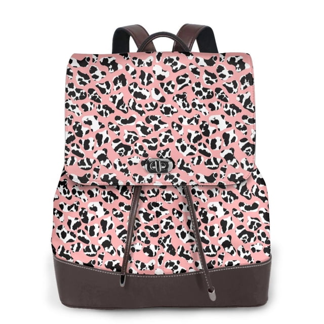 Balery Cow Animal Skin Mochila de Cuero para Mujeres, Gran Capacidad, Bolsa de Viaje Multifuncional, Mochila de Cuero y Bolsa de Hombro para Mujeres