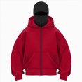thumbnail image 2 of Godom Women Hoodie Winter Double Layer Hooded Sweatshirt with Zipper, Fleece-Lined Hip-Hop Hoodies, 2 of 5