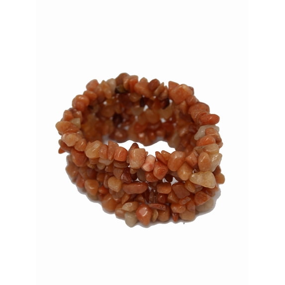 Apricot Pink Stone Bead Stretch Bracelet