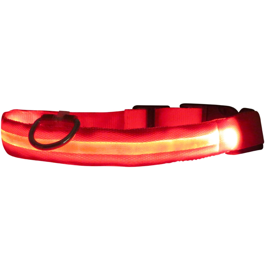 Evelots® LED Dog Collar, Night Safety Flashing Light Up Pet Collar, Red