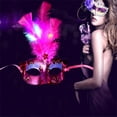 thumbnail image 2 of Masque de Fête Lumineux Coloré en Fibre pour Femmes Plume Mystérieuse, 2 of 4