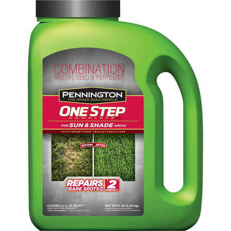 Pennington 1-Step Complete Grass Seed Sun and Shade Mix Grass Seed, 5