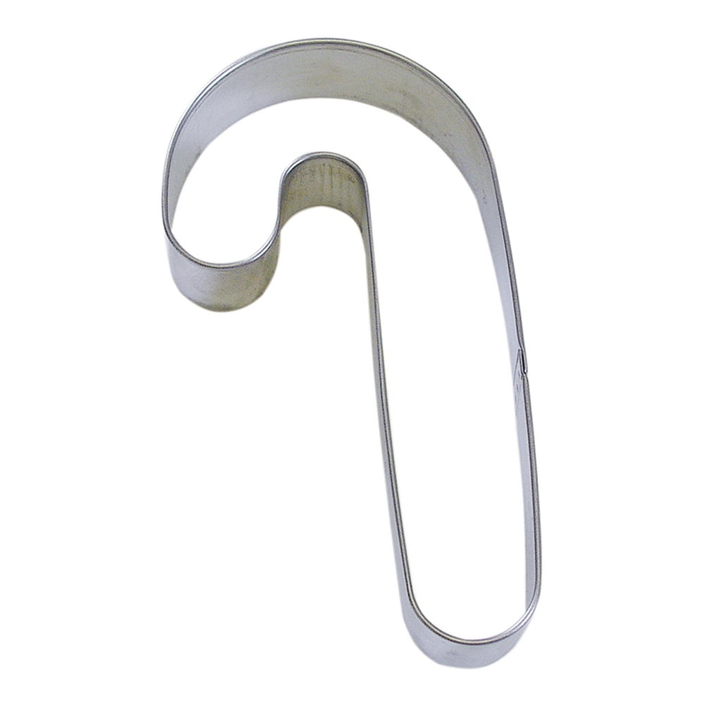 r&m candy cane 3.5" cookie cutter in durable, economical, tinplated