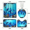 thumbnail image 4 of 4-Piece Ocean Bathroom Shower Curtain Set Dolphin Themed Bathroom Decor Set Waterproof Shower Curtain for Bathroom with 12 Hooks and 3Pcs Toilet Cover Mat Set for Kids, 4 of 7