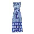 thumbnail image 4 of Vestido largo de playa sin mangas con cuello redondo y estampado de lunares de verano sexy a la moda para mujer Pompotops  ghjkhdj3089, 4 of 8