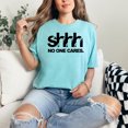 thumbnail image 2 of Shhh No One Cares Funny Quote, Chalky Mint Comfort Colors T-Shirt, 3XL, 2 of 3