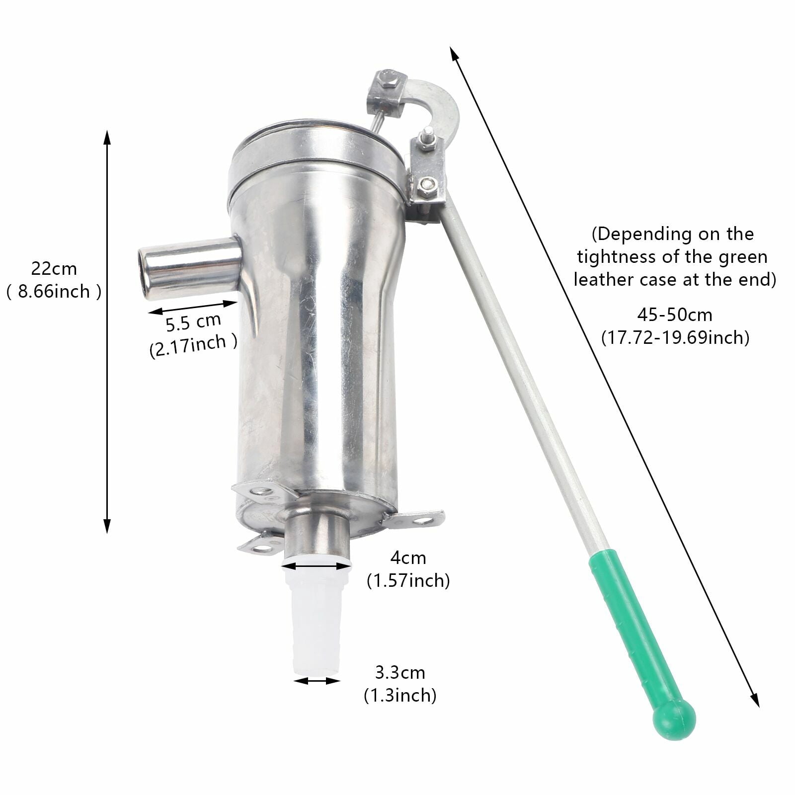 Manual Water Suction Pump Stainless Steel Deep Well Pump Hand Crank Water Pump 3.46*8.27in Used in Homes, Gardens, Courtyards
