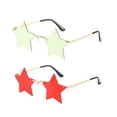 thumbnail image 1 of Shisuyan Decorative Sunglasses Gold Frame Red Lens 2Pairs 5.71X5.55X2.17In, 1 of 8