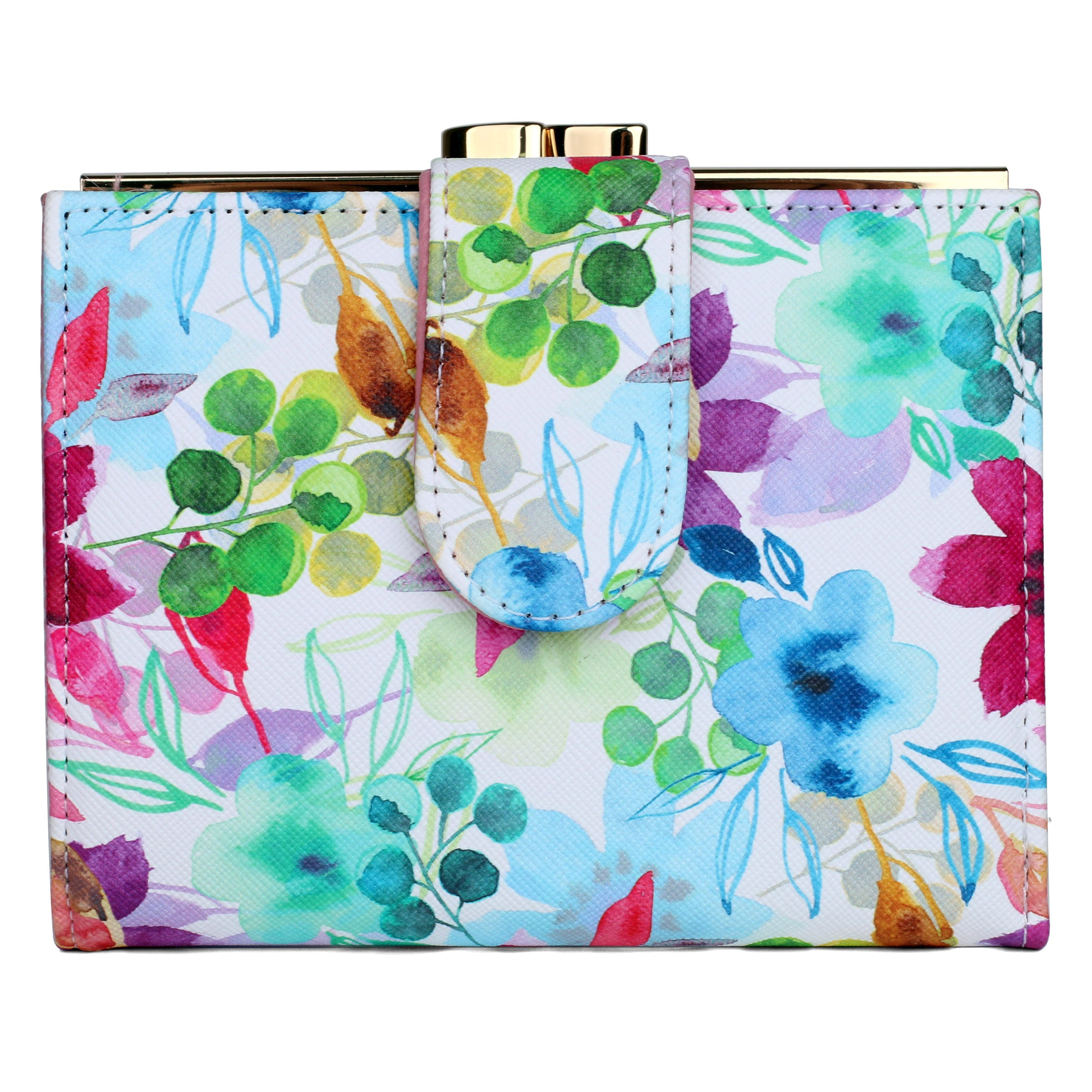 Julia Buxton Women's Watercolor Floral Vegan Leather Lexington Wallet