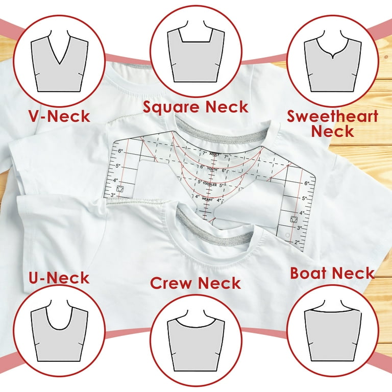 Acrylic Tshirt Measurement Tool Tshirt Ruler Guide T Shirt Ruler for Heat  Press Sublimation Heat Transfer